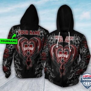 Personalized Mississippi State Bulldogs Dragon Ncaa 3D Hoodie T-Shirt