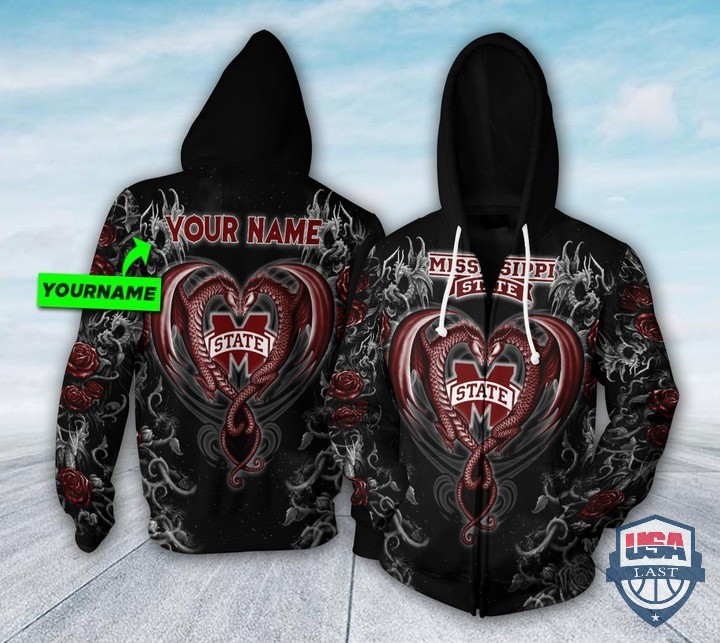 Personalized Mississippi State Bulldogs Dragon Ncaa 3D Hoodie T-Shirt Personalized Mississippi State Bulldogs Dragon Ncaa 3D Hoodie T-Shirt
