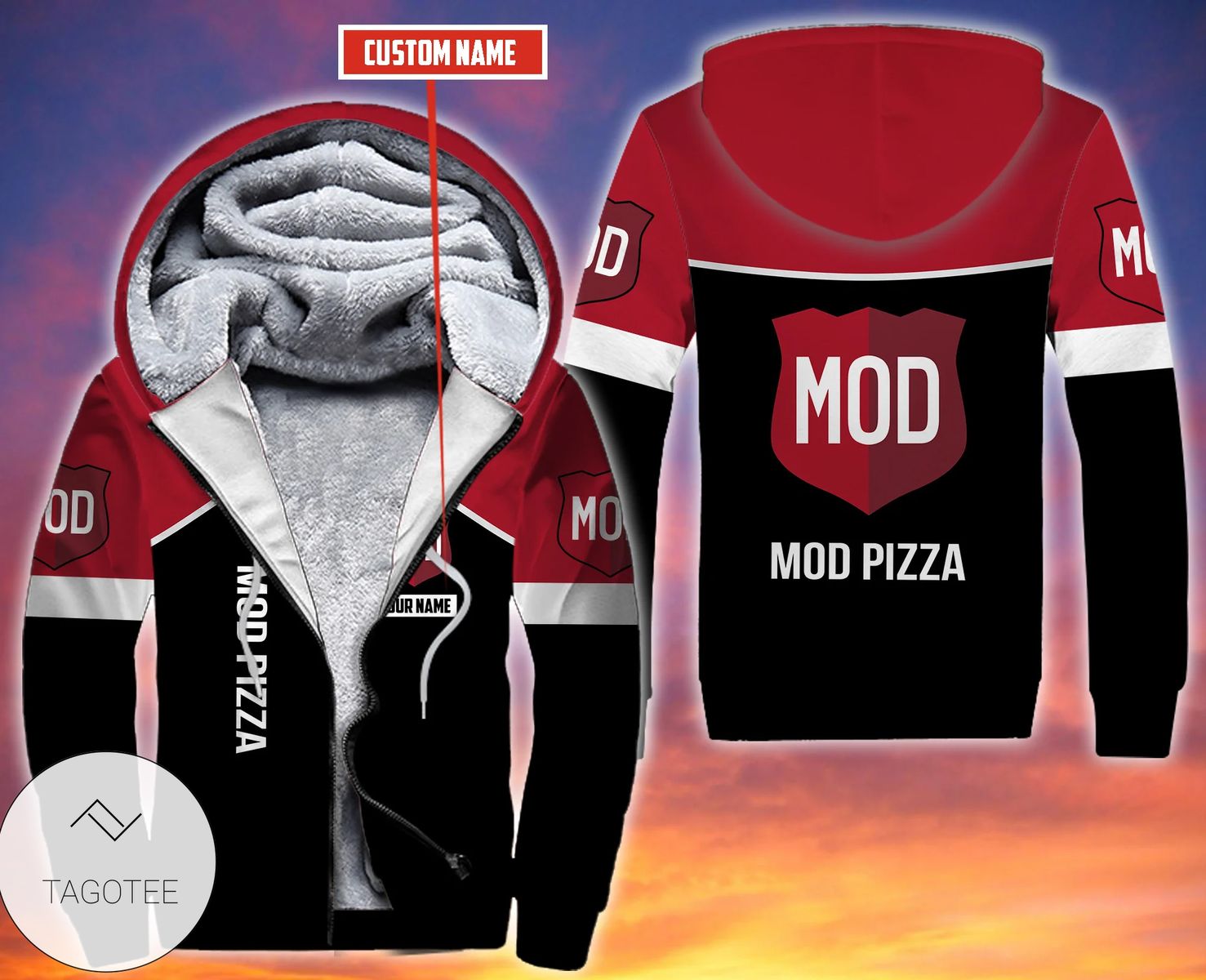 Personalized Mod Pizza Fleece Hoodie Personalized Mod Pizza Fleece Hoodie