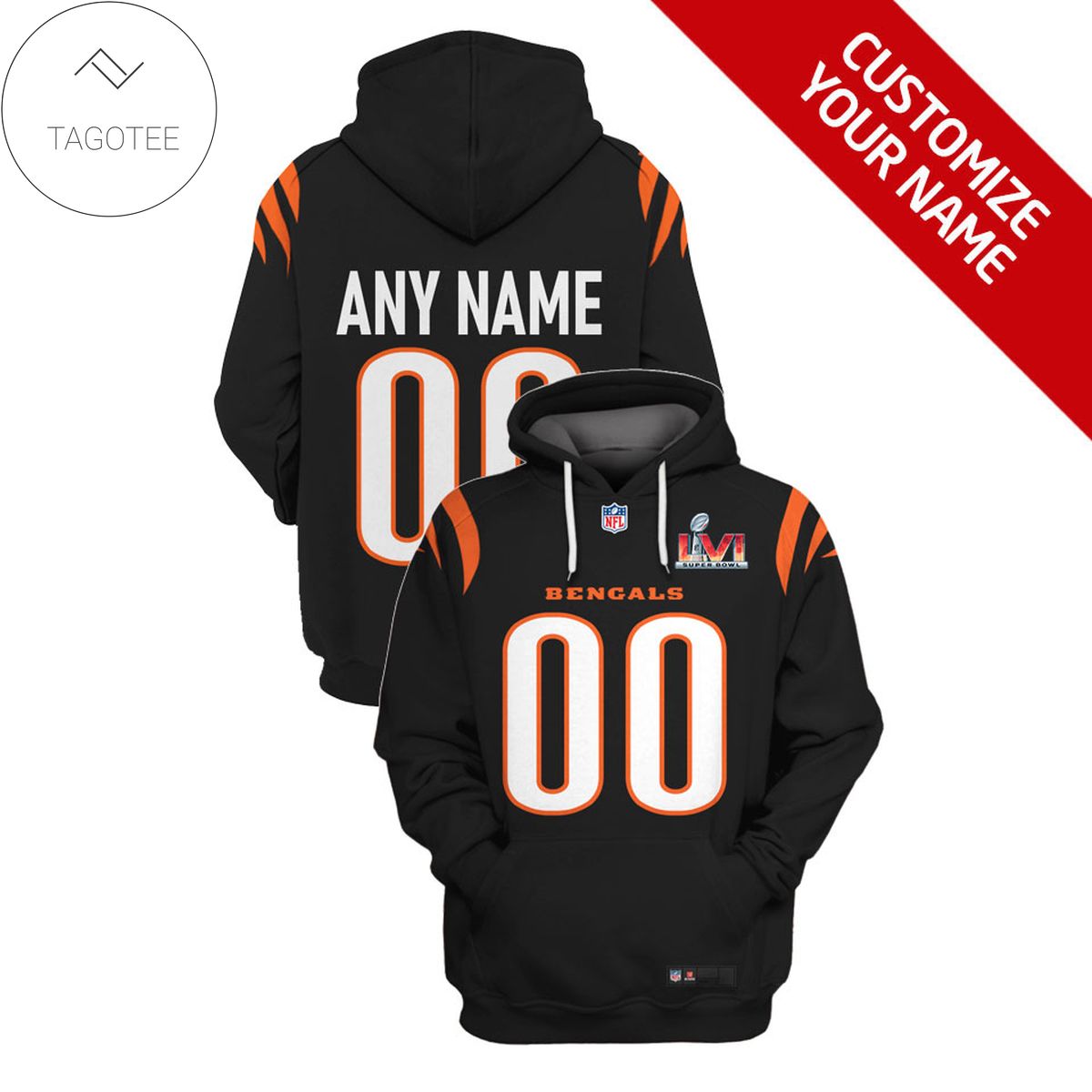 Personalized Name And Number Cincinnati Bengals Black Hoodie Personalized Name And Number Cincinnati Bengals Black Hoodie