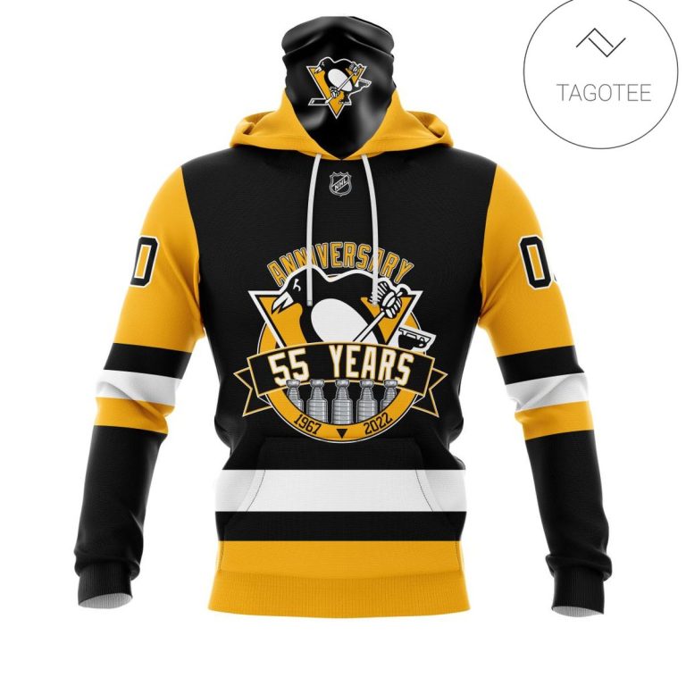 Personalized-Name-And-Number-Pittsburgh-Penguins-With-55-Years-Anniversary-Mask-Hoodie-1