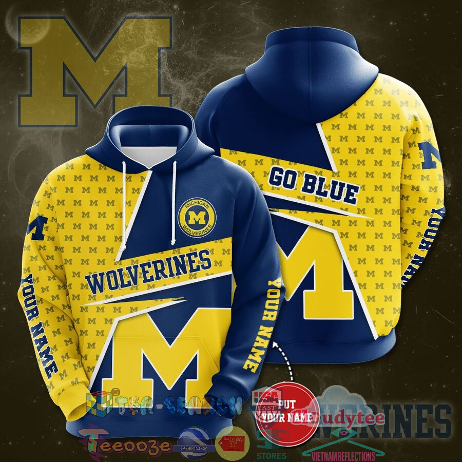 Personalized Name Ncaa Michigan Wolverines Go Blue Hoodie 3D Personalized Name Ncaa Michigan Wolverines Go Blue Hoodie 3D