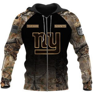 Personalized New York Giants Nfl Hunting Camo Custom 3D Shirt