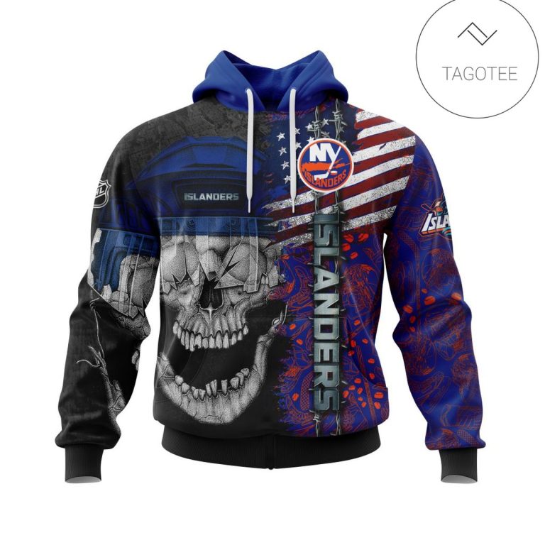 Personalized-New-York-Islanders-Skull-Hoodie-1