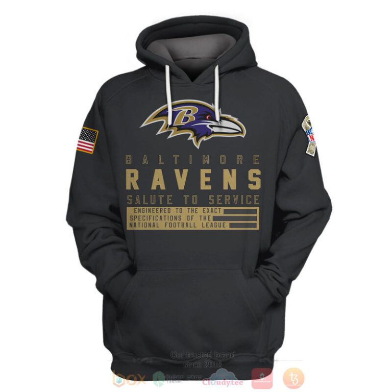 Personalized-Nfl-Baltimore-Ravens-Salute-To-Service-Black-3D-Hoodie-Shirt-3