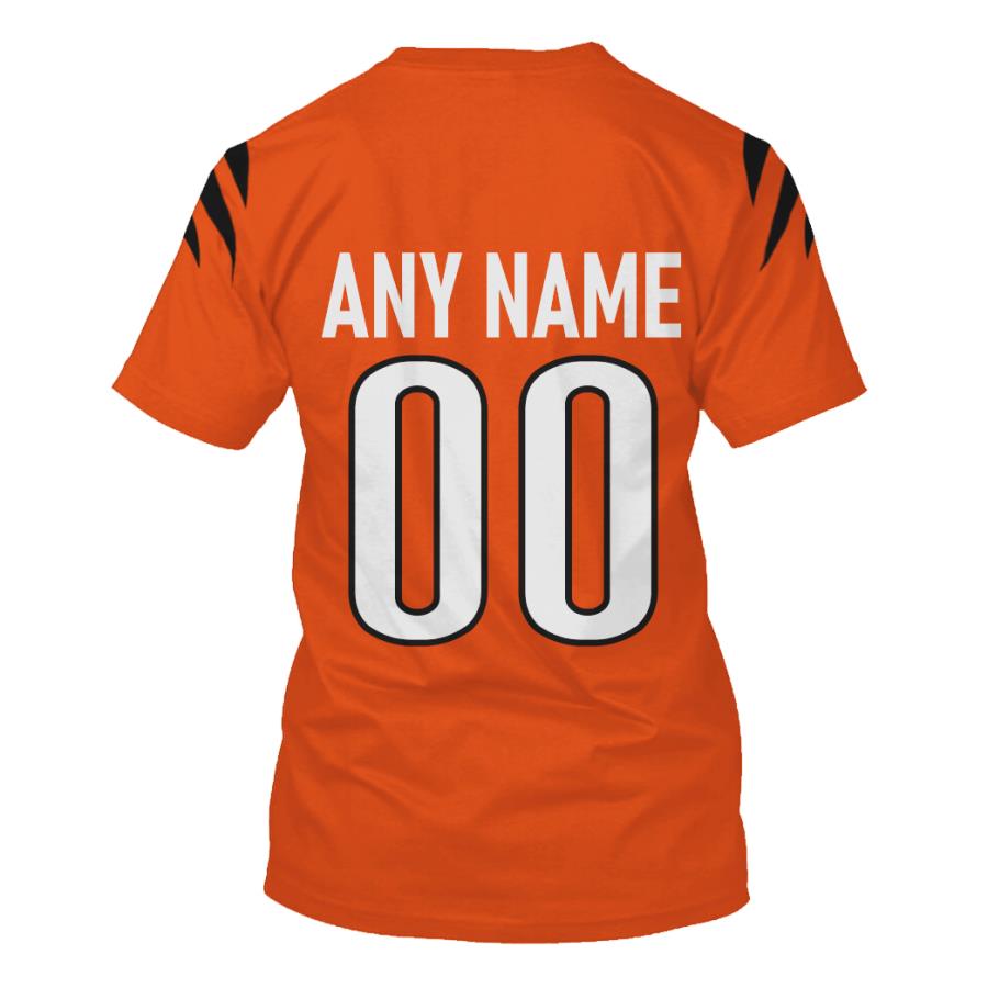 Personalized Nfl Cincinnati Bengals Orange Black Stripe 3D Shirt Personalized Nfl Cincinnati Bengals Orange Black Stripe 3D Shirt