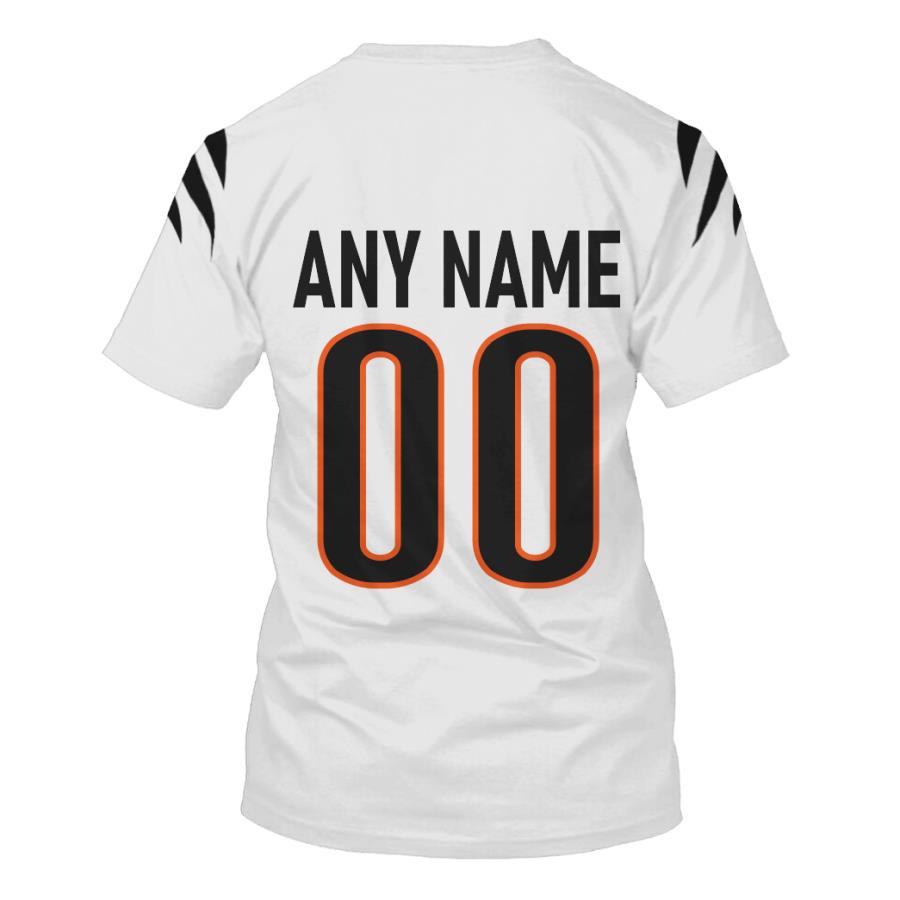Personalized Nfl Cincinnati Bengals White 3D Shirt Personalized Nfl Cincinnati Bengals White 3D Shirt