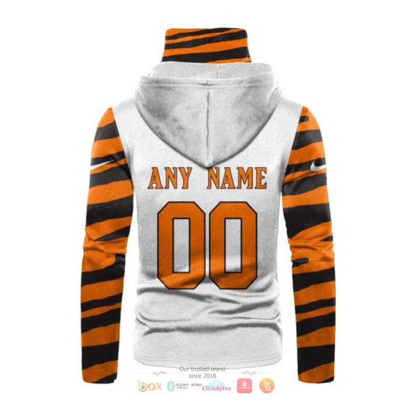 Personalized Nfl Cincinnati Bengals White Orange Stripe Hoodie Mask Personalized Nfl Cincinnati Bengals White Orange Stripe Hoodie Mask