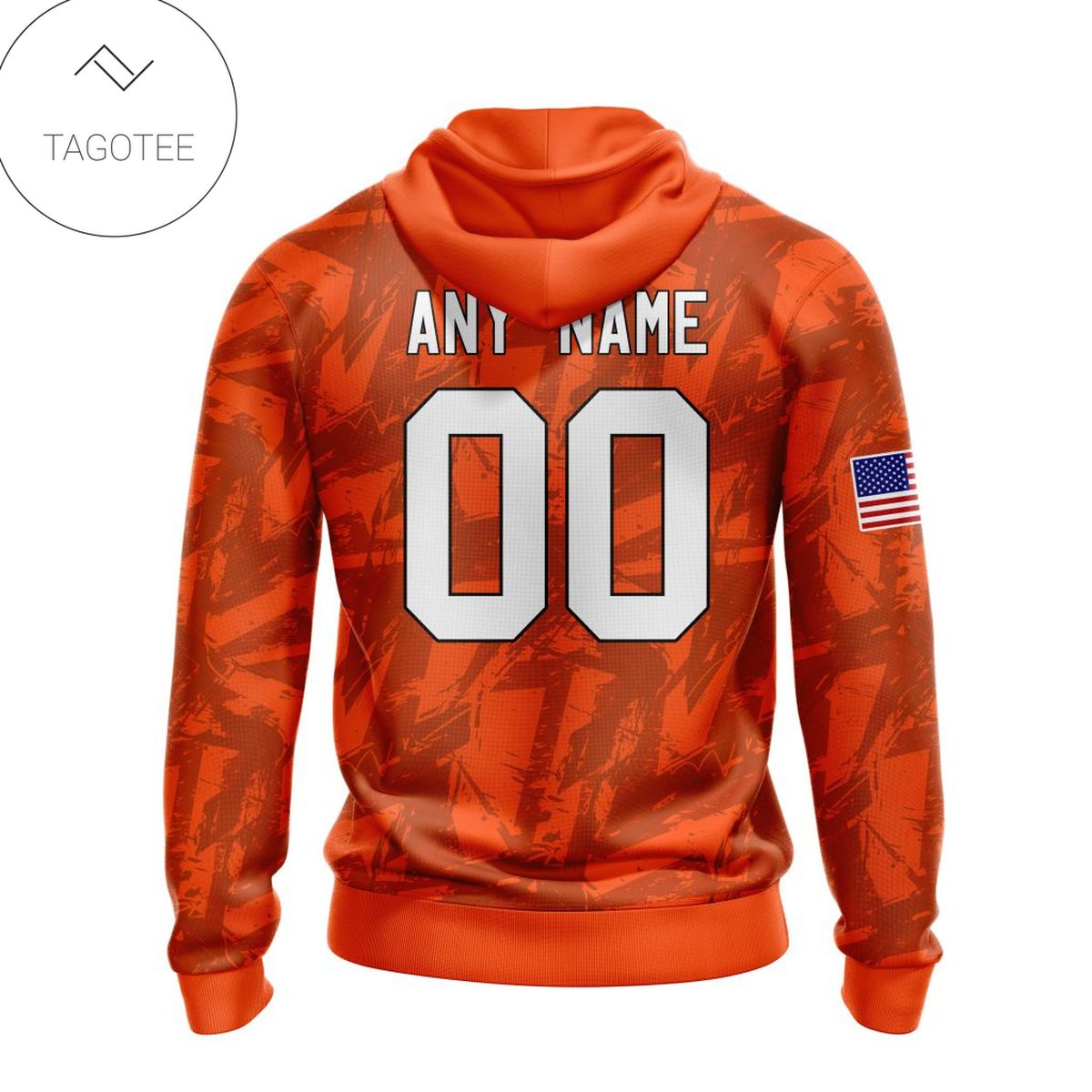 Personalized Nfl Cleveland Browns Name & Number With United States Flag Hoodie Personalized Nfl Cleveland Browns Name & Number With United States Flag Hoodie