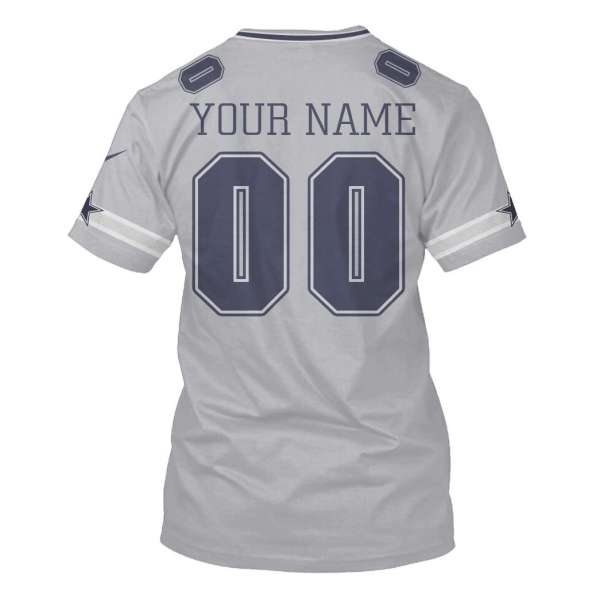 Personalized Nfl Dallas Cowboys Grey 3D Shirt Personalized Nfl Dallas Cowboys Grey 3D Shirt