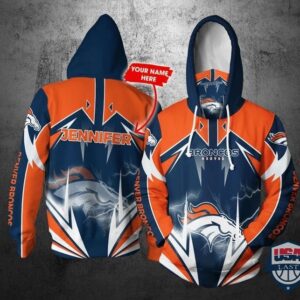 Personalized Nfl Denver Broncos Lightning Gaiter 3D Hoodie