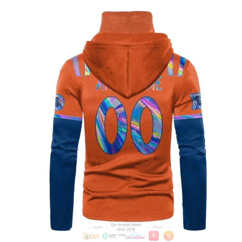 Personalized Nfl Denver Broncos Orange Blue Custom 3D Hoodie Mask Personalized Nfl Denver Broncos Orange Blue Custom 3D Hoodie Mask