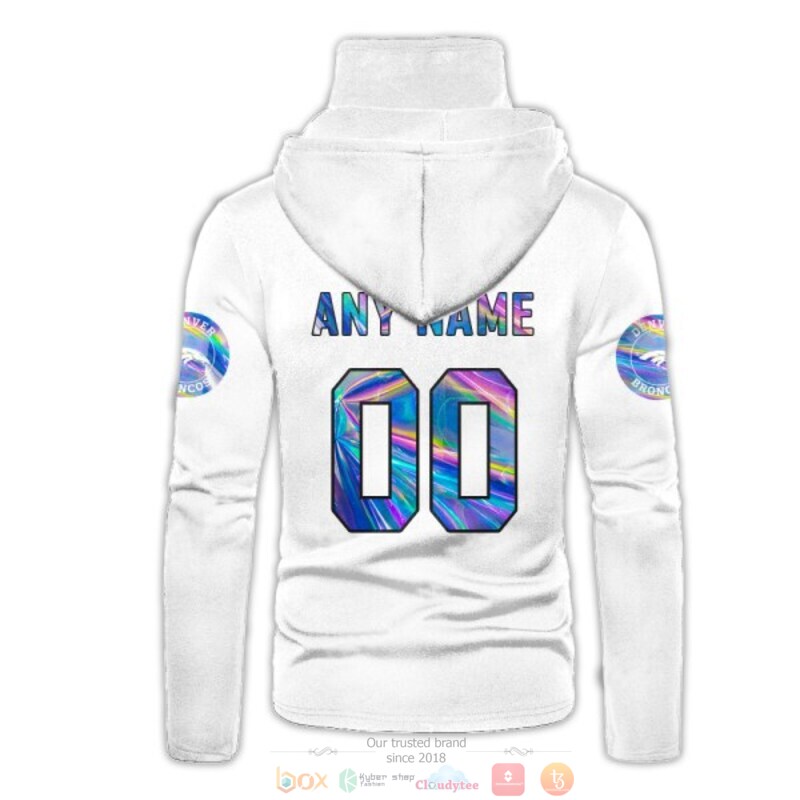 Personalized Nfl Denver Broncos White Custom 3D Hoodie Mask Personalized Nfl Denver Broncos White Custom 3D Hoodie Mask