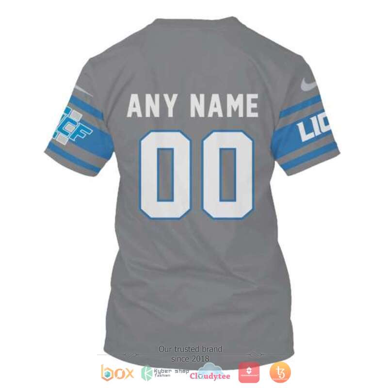 Personalized Nfl Detroit Lions Grey Custom 3D Shirt Personalized Nfl Detroit Lions Grey Custom 3D Shirt