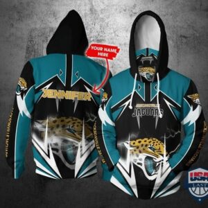 Personalized Nfl Jacksonville Jaguars Lightning Gaiter 3D Hoodie