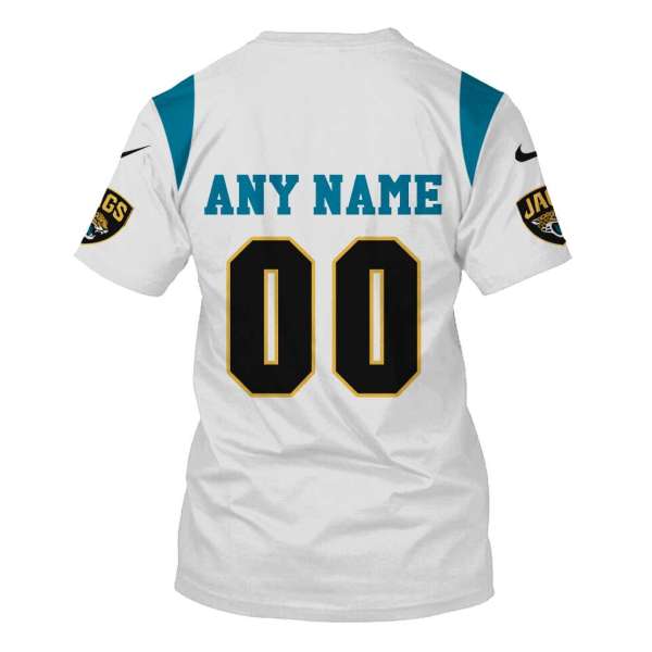 Personalized Nfl Jacksonville Jaguars White 3D Shirt Personalized Nfl Jacksonville Jaguars White 3D Shirt