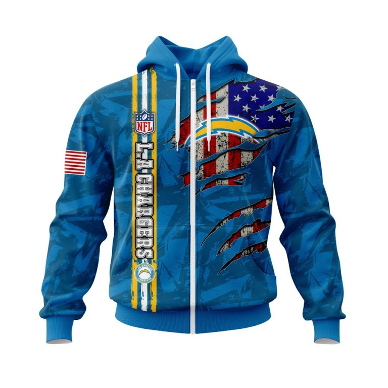 Personalized-Nfl-Los-Angeles-Chargers-American-Flag-3D-Shirt-Hoodie-2