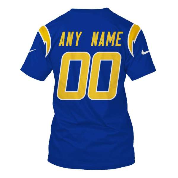 Personalized Nfl Los Angeles Chargers Dark Blue 3D Shirt Personalized Nfl Los Angeles Chargers Dark Blue 3D Shirt