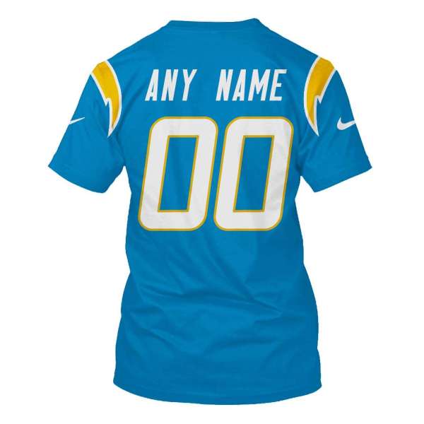 Personalized Nfl Los Angeles Chargers Light Blue 3D Shirt Personalized Nfl Los Angeles Chargers Light Blue 3D Shirt