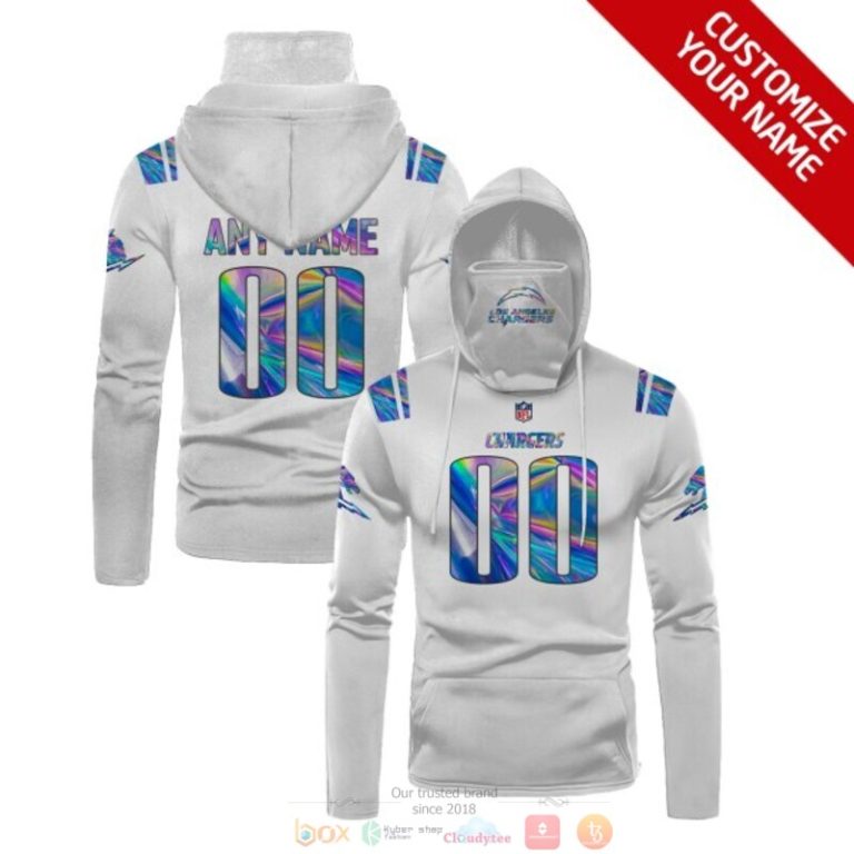 Personalized-Nfl-Los-Angeles-Chargers-White-Hologram-Custom-3D-Hoodie-Mask-1