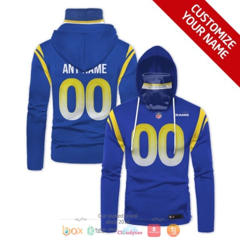 Personalized-Nfl-Los-Angeles-Rams-Blue-Custom-Hoodie-Mask-1
