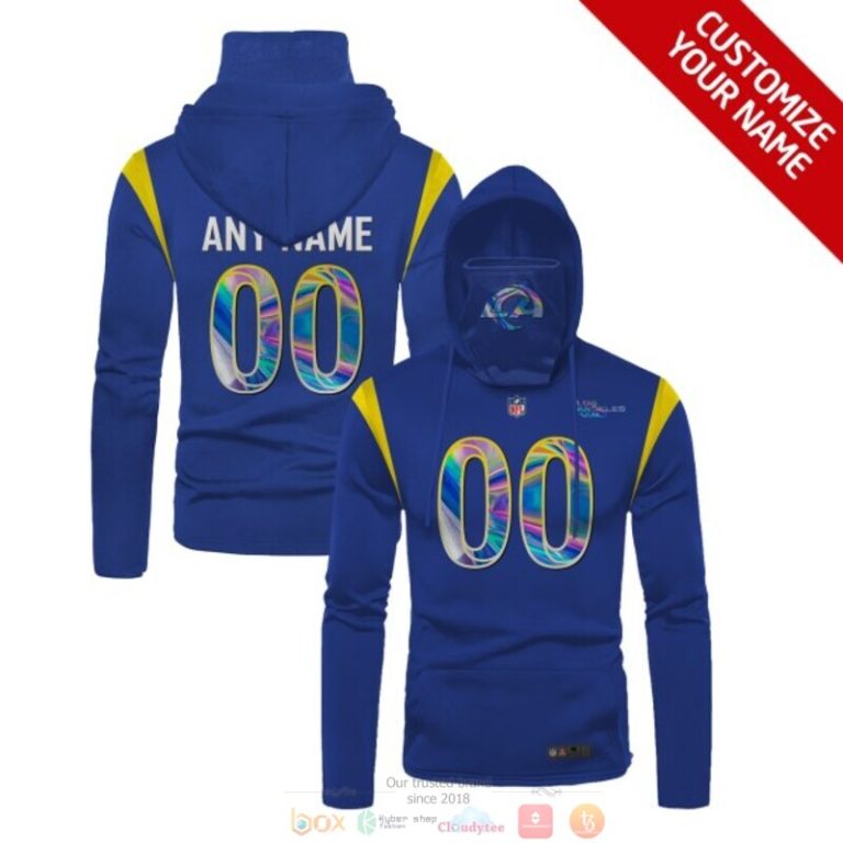 Personalized-Nfl-Los-Angeles-Rams-Blue-Hologram-Custom-3D-Hoodie-Mask-1