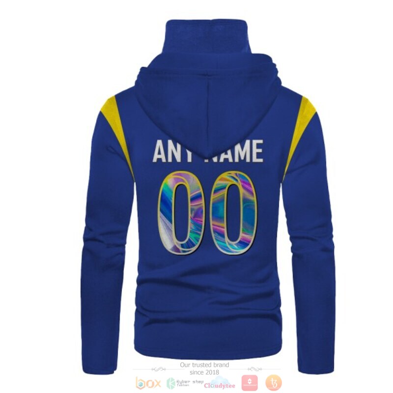 Personalized Nfl Los Angeles Rams Blue Hologram Custom 3D Hoodie Mask Personalized Nfl Los Angeles Rams Blue Hologram Custom 3D Hoodie Mask