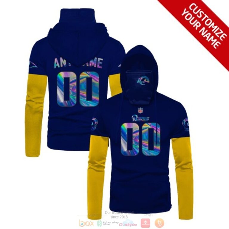 Personalized-Nfl-Los-Angeles-Rams-Blue-Yellow-Custom-3D-Hoodie-Mask-1