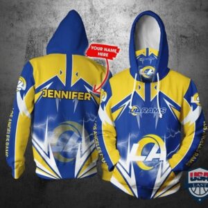 Personalized Nfl Los Angeles Rams Lightning Gaiter 3D Hoodie