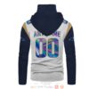 Personalized Nfl Los Angeles Rams White Blue Custom 3D Hoodie Mask