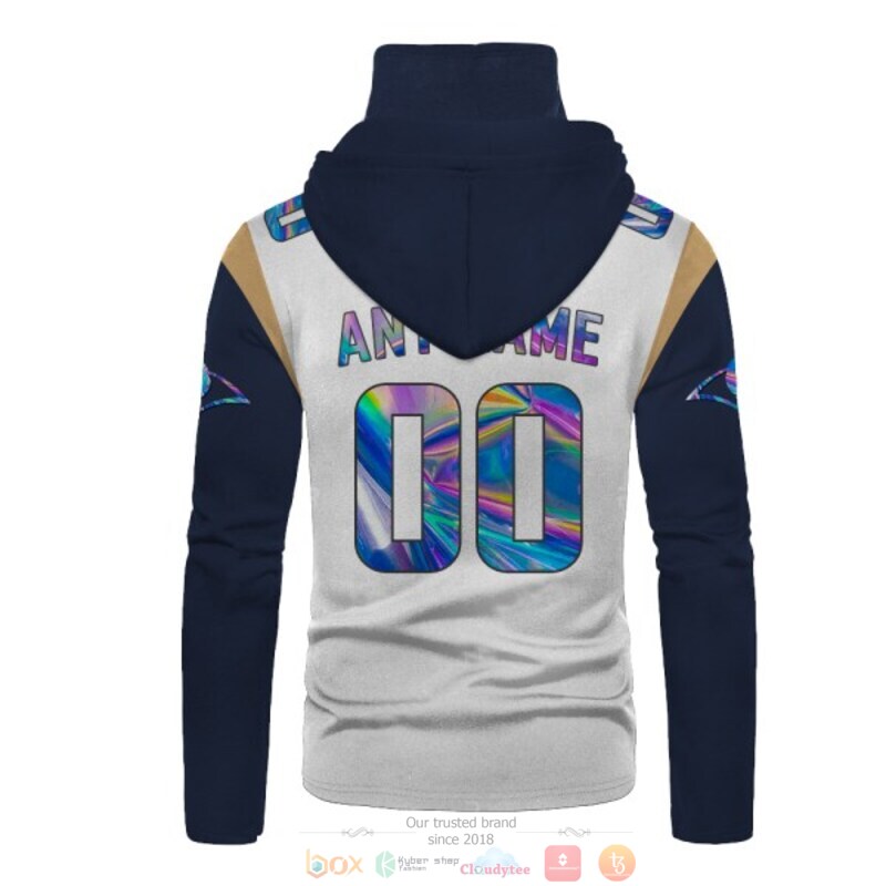 Personalized Nfl Los Angeles Rams White Blue Custom 3D Hoodie Mask Personalized Nfl Los Angeles Rams White Blue Custom 3D Hoodie Mask
