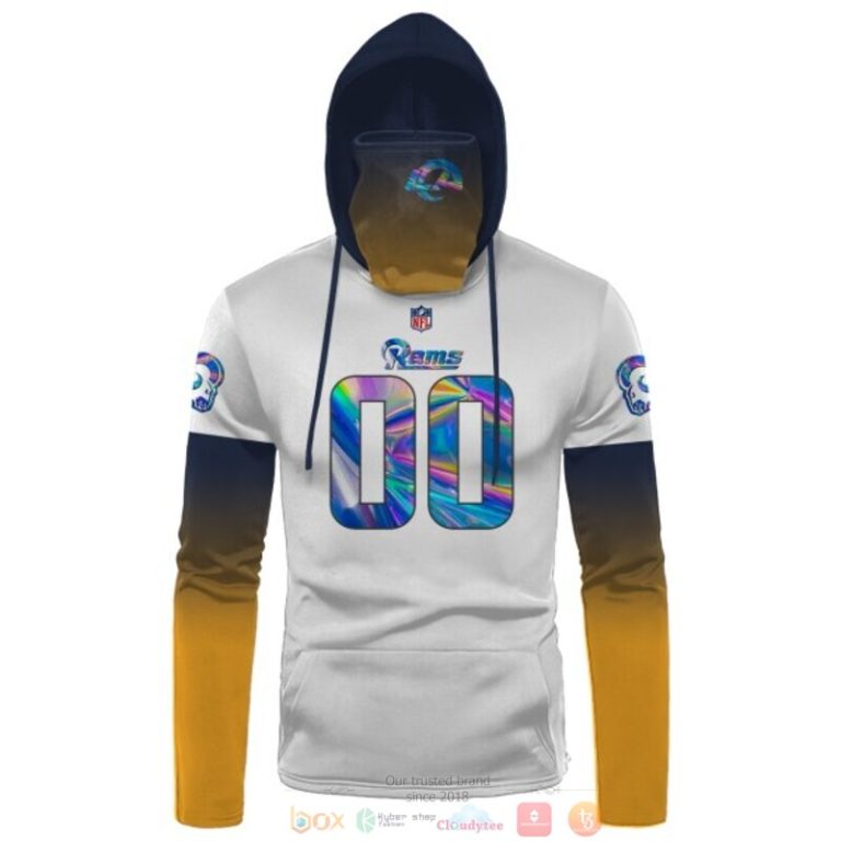 Personalized-Nfl-Los-Angeles-Rams-White-Yellow-Custom-3D-Hoodie-Mask-2