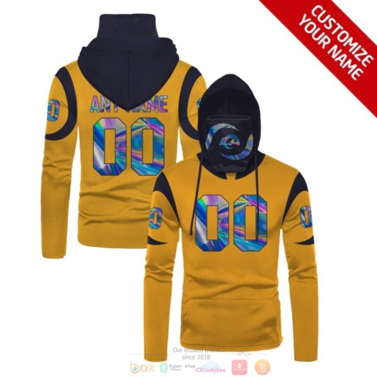 Personalized-Nfl-Los-Angeles-Rams-Yellow-Custom-3D-Hoodie-Mask-1