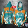 Personalized Nfl Miami Dolphins Lightning Gaiter 3D Hoodie
