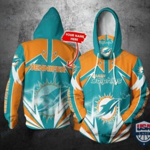 Personalized Nfl Miami Dolphins Lightning Gaiter 3D Hoodie