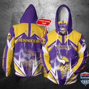 Personalized Nfl Minnesota Vikings Lightning Gaiter 3D Hoodie