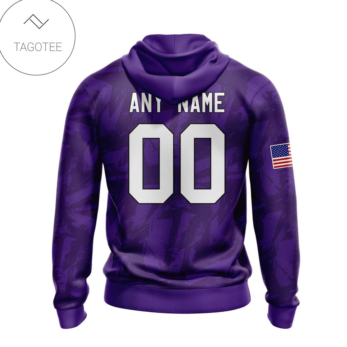 Personalized Nfl Minnesota Vikings Name & Number With United States Flag Hoodie Personalized Nfl Minnesota Vikings Name & Number With United States Flag Hoodie