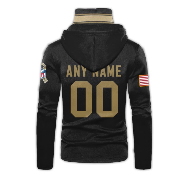 Personalized Nfl New Orleans Saints Black 3D Hoodie Mask Personalized Nfl New Orleans Saints Black 3D Hoodie Mask