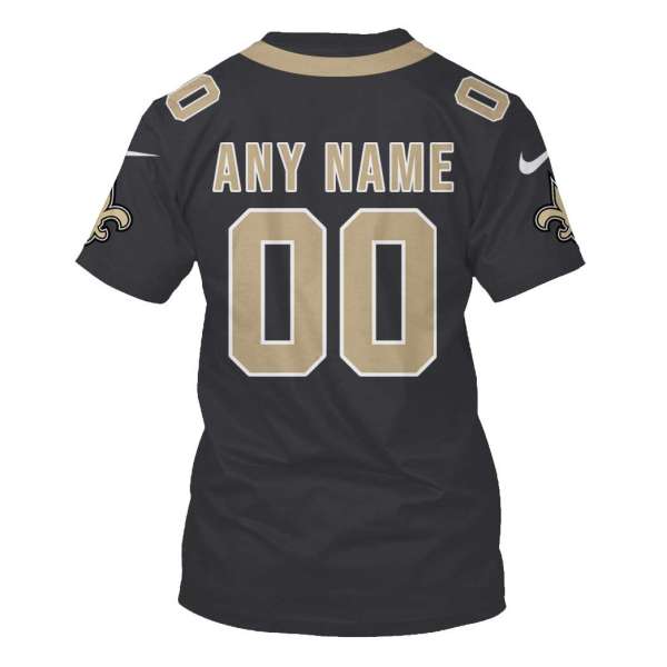 Personalized Nfl New Orleans Saints Dark Grey 3D Shirt Personalized Nfl New Orleans Saints Dark Grey 3D Shirt