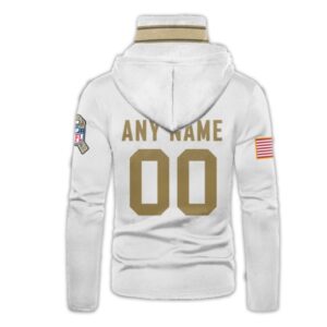 Personalized Nfl New Orleans Saints White 3D Hoodie Mask