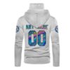 Personalized Nfl New York Giants White Hologram Color 3D Hoodie Mask