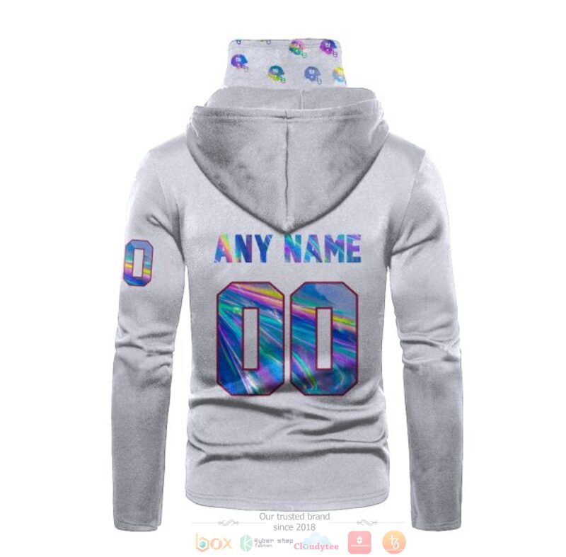 Personalized Nfl New York Giants White Hologram Custom 3D Hoodie Mask Personalized Nfl New York Giants White Hologram Custom 3D Hoodie Mask