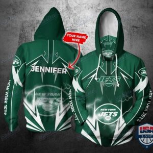 Personalized Nfl New York Jets Lightning Gaiter 3D Hoodie
