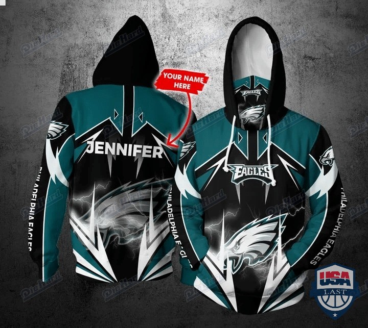 Personalized Nfl Philadelphia Eagles Lightning Gaiter 3D Hoodie Personalized Nfl Philadelphia Eagles Lightning Gaiter 3D Hoodie