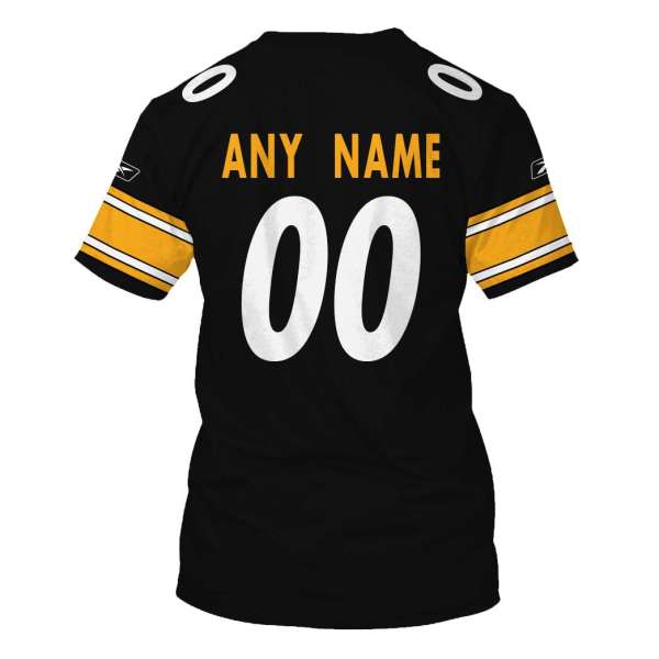 Personalized Nfl Pittsburgh Steelers Black Yellow 3D Shirt Personalized Nfl Pittsburgh Steelers Black Yellow 3D Shirt