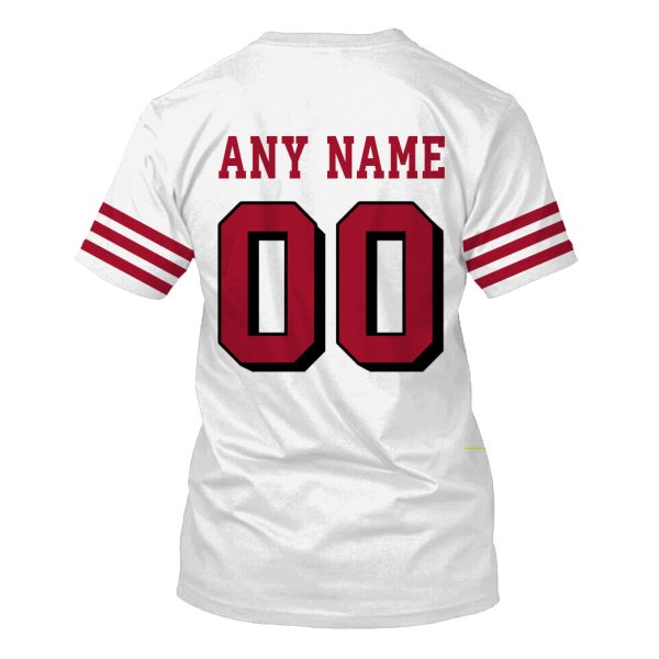 Personalized Nfl San Francisco 49Ers 75Th White 3D Shirt Personalized Nfl San Francisco 49Ers 75Th White 3D Shirt