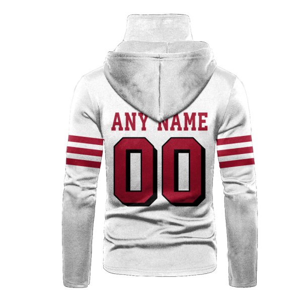 Personalized Nfl San Francisco 49Ers White 3D Hoodie Mask Personalized Nfl San Francisco 49Ers White 3D Hoodie Mask
