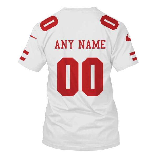 Personalized Nfl San Francisco 49Ers White 3D Shirt Personalized Nfl San Francisco 49Ers White 3D Shirt