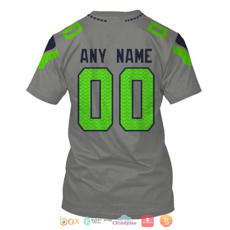 Personalized Nfl Seattle Seahawks Grey Custom 3D Shirt Personalized Nfl Seattle Seahawks Grey Custom 3D Shirt