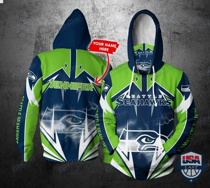 Personalized Nfl Seattle Seahawks Lightning Gaiter 3D Hoodie Personalized Nfl Seattle Seahawks Lightning Gaiter 3D Hoodie